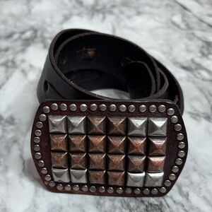 Express Leather Studded y2K brown belt fits medium